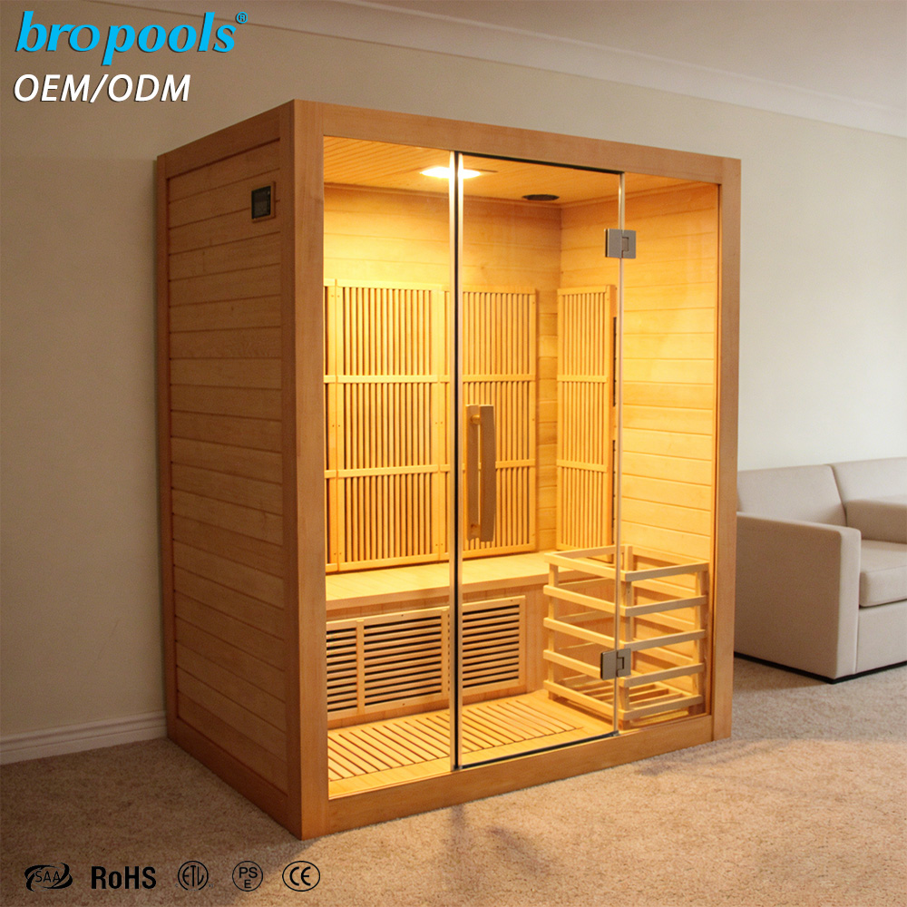Spa Wellness Gym - Moderne hemlockhouten sauna met ver-infraroodstraling, geschikt