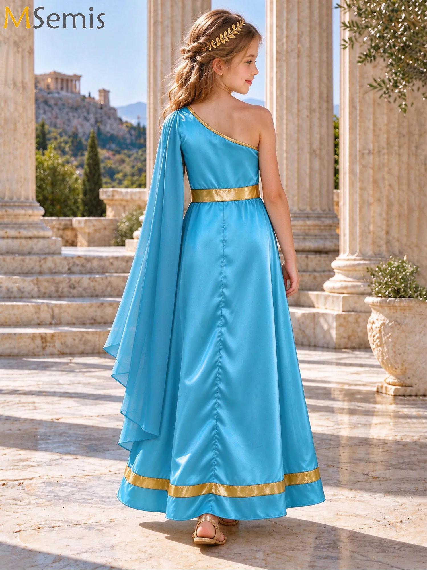 Bathrobe - Athena-kostuum Griekse prinsessenjurk met één schouder,